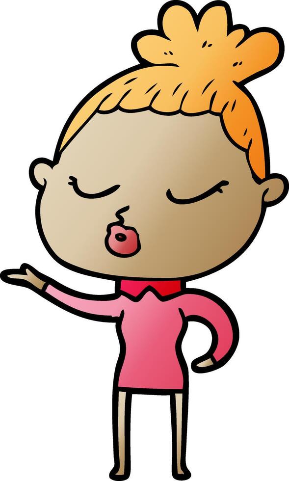 cartoon calm woman vector