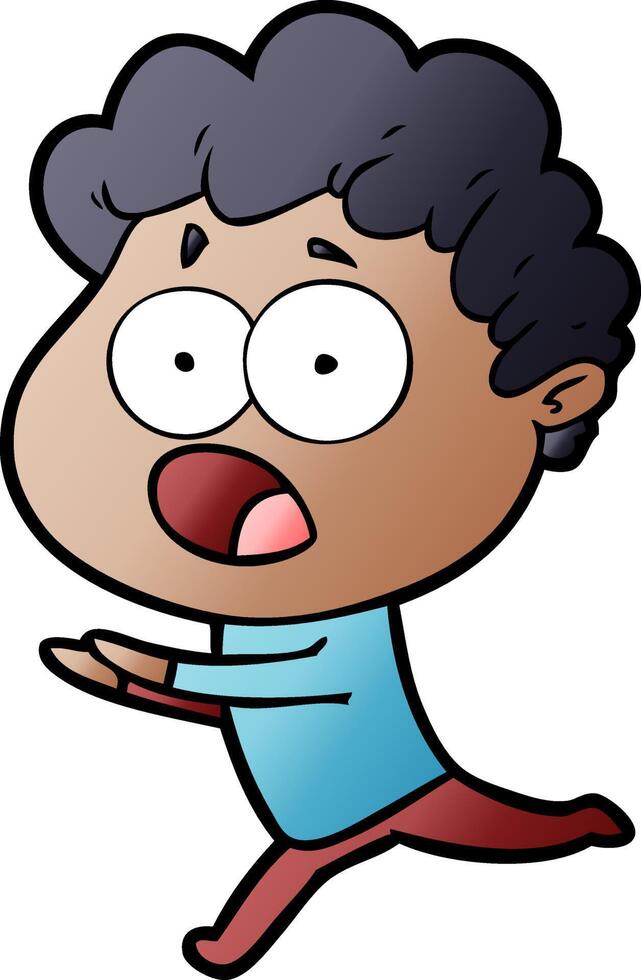 cartoon man gasping in surprise vector