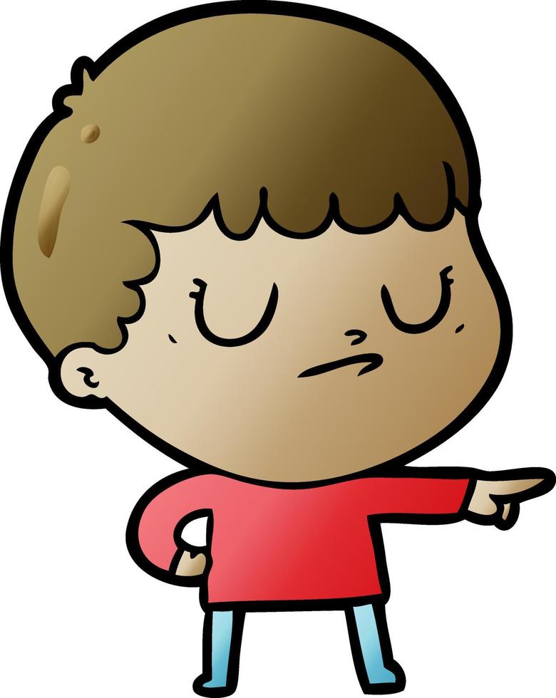 niño gruñón de dibujos animados vector