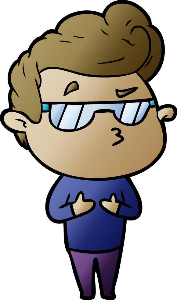 cartoon cool guy vector