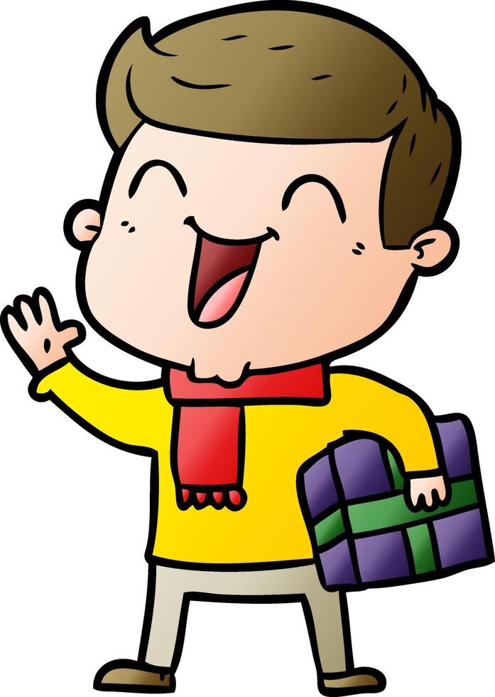 cartoon happy man vector
