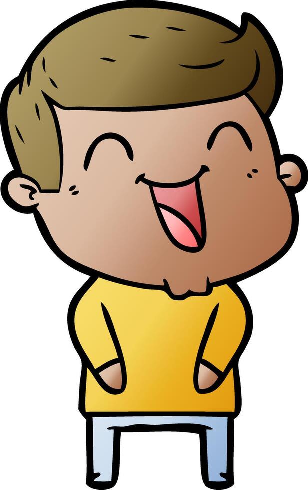 cartoon man laughing vector