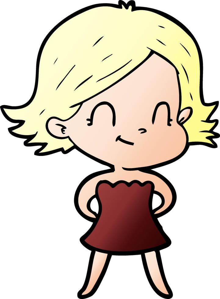 chica amigable de dibujos animados vector