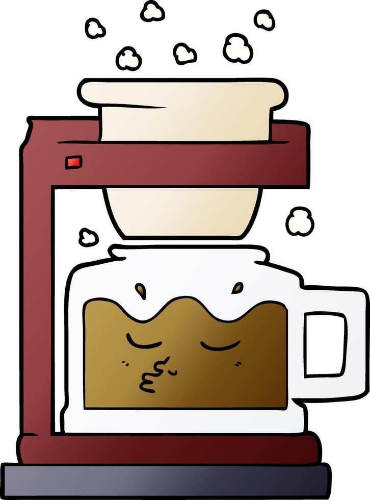 cartoon filter coffee machine vector