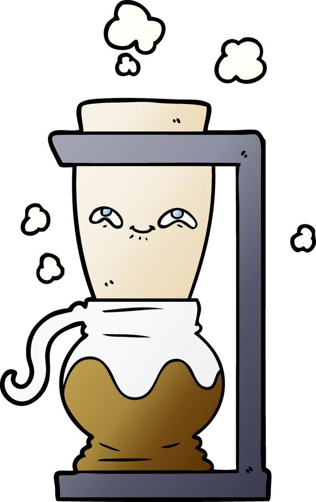 happy cartoon coffee pot vector