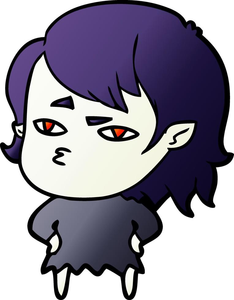 cartoon vampire girl vector