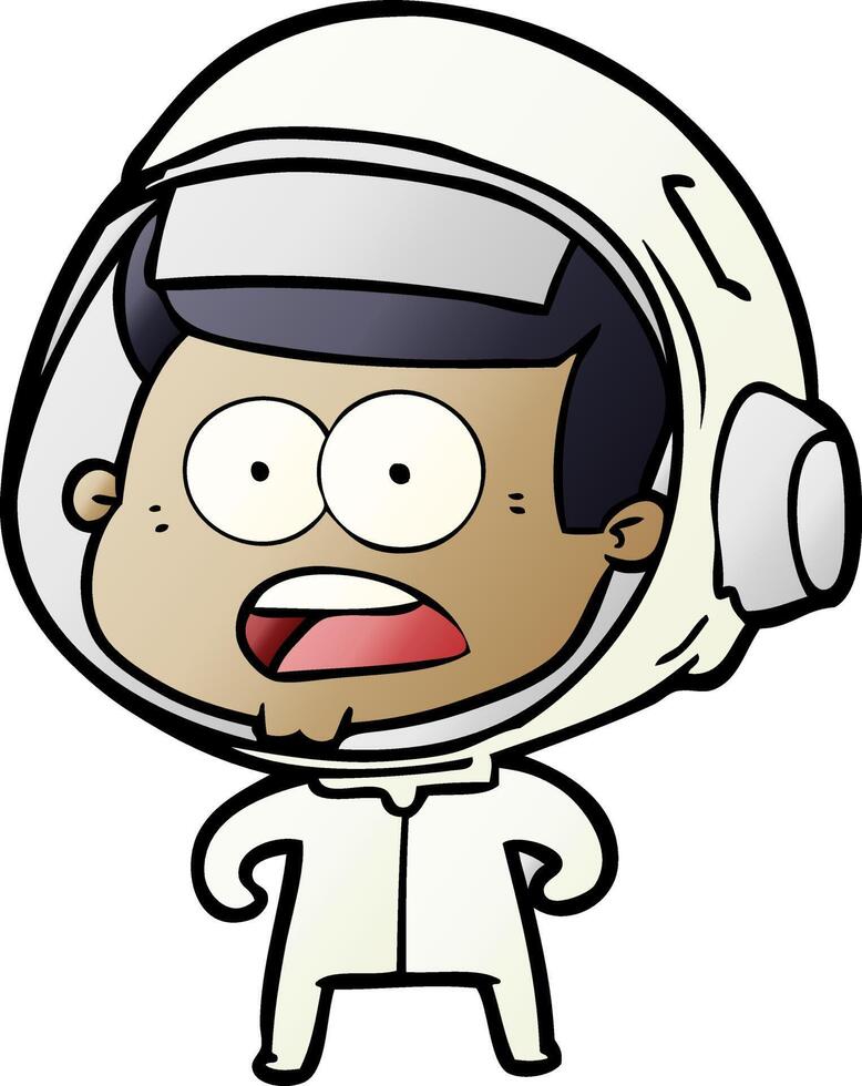 cartoon surprised astronaut vector