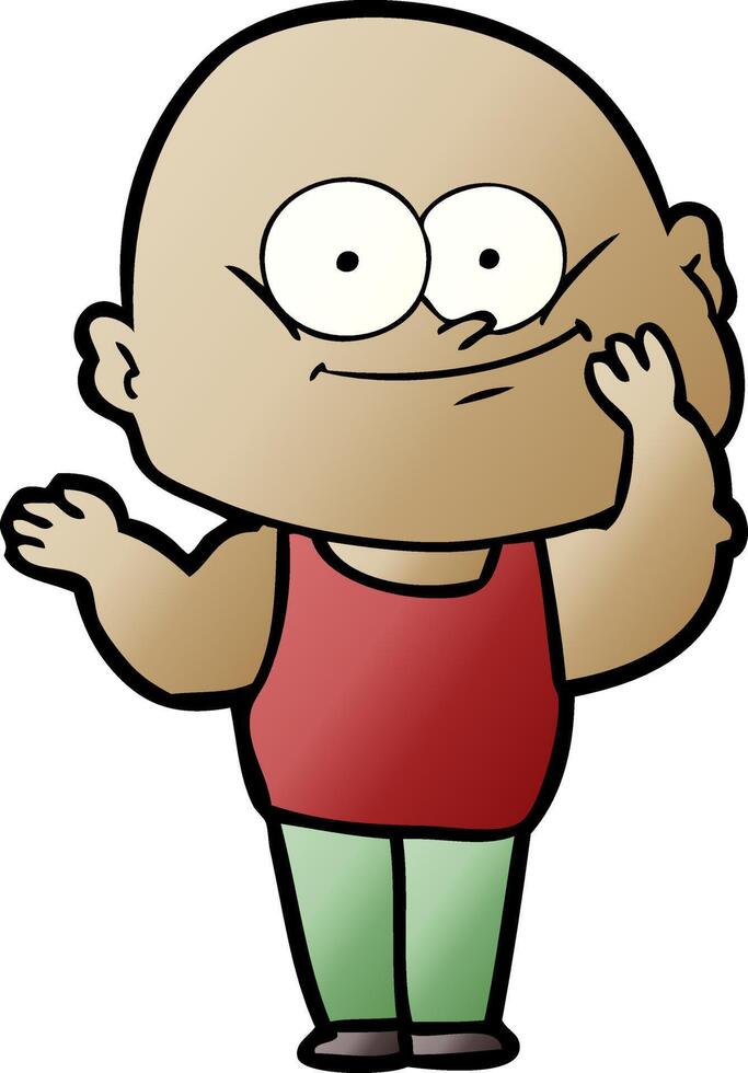 cartoon bald man staring vector