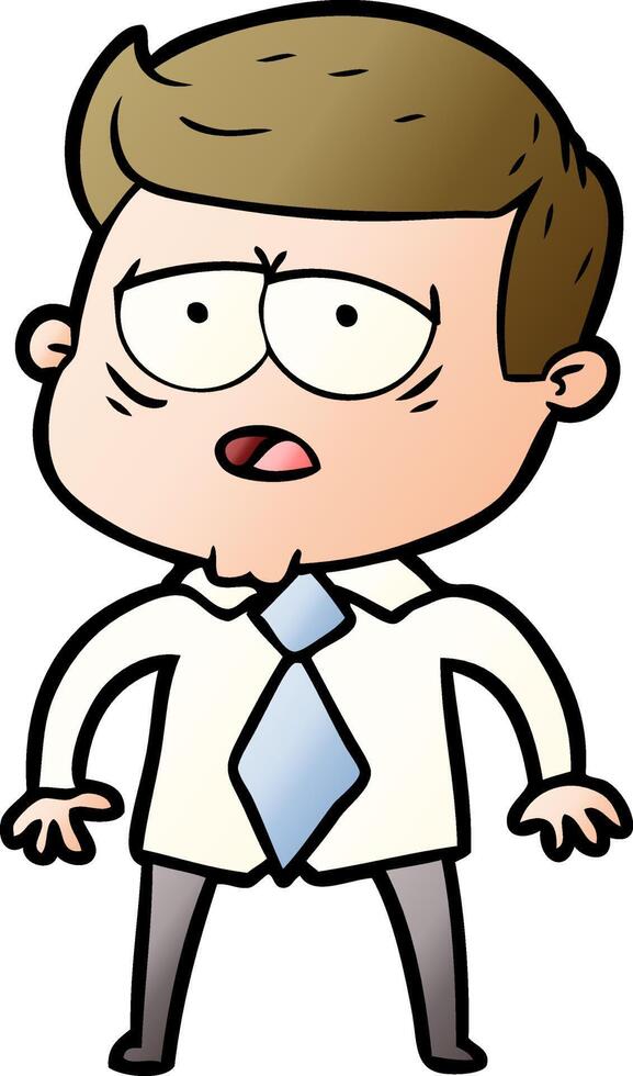 cartoon tired man vector