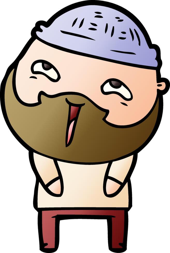 cartoon happy bearded man vector