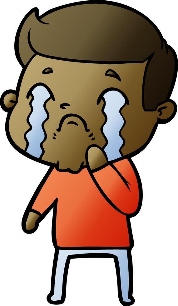 cartoon man crying vector