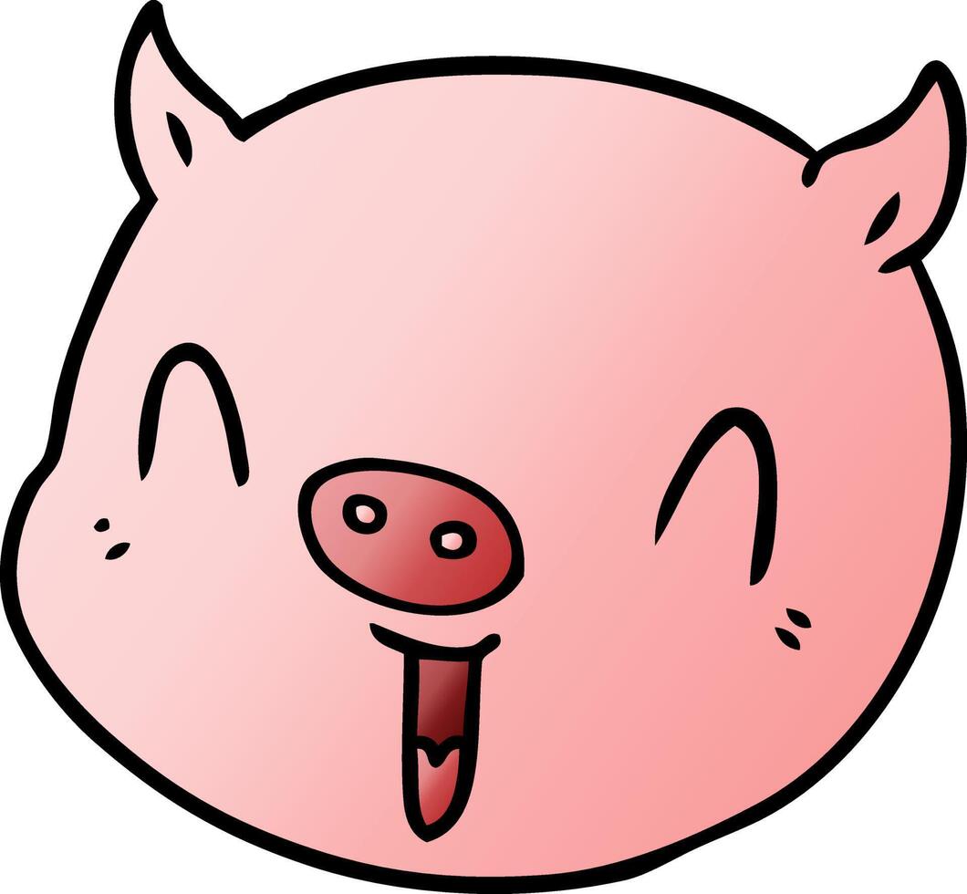 cartoon pig face vector