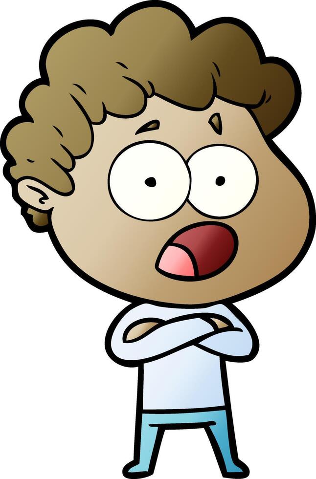cartoon man gasping in surprise vector