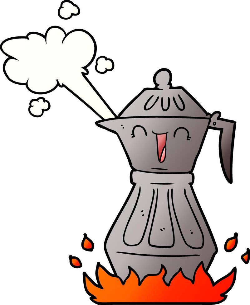 cartoon coffee pot vector
