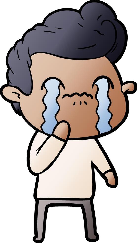 cartoon man crying vector