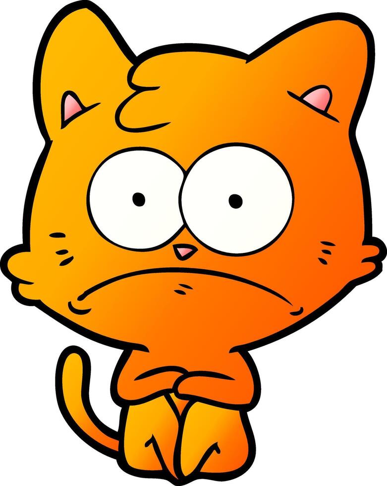 cartoon nervous cat vector