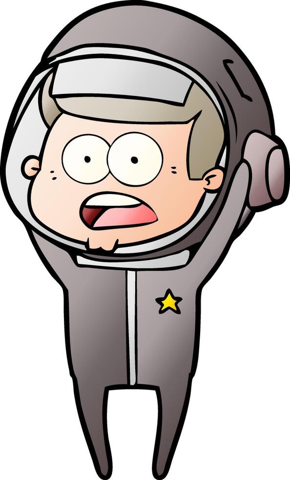 cartoon surprised astronaut vector