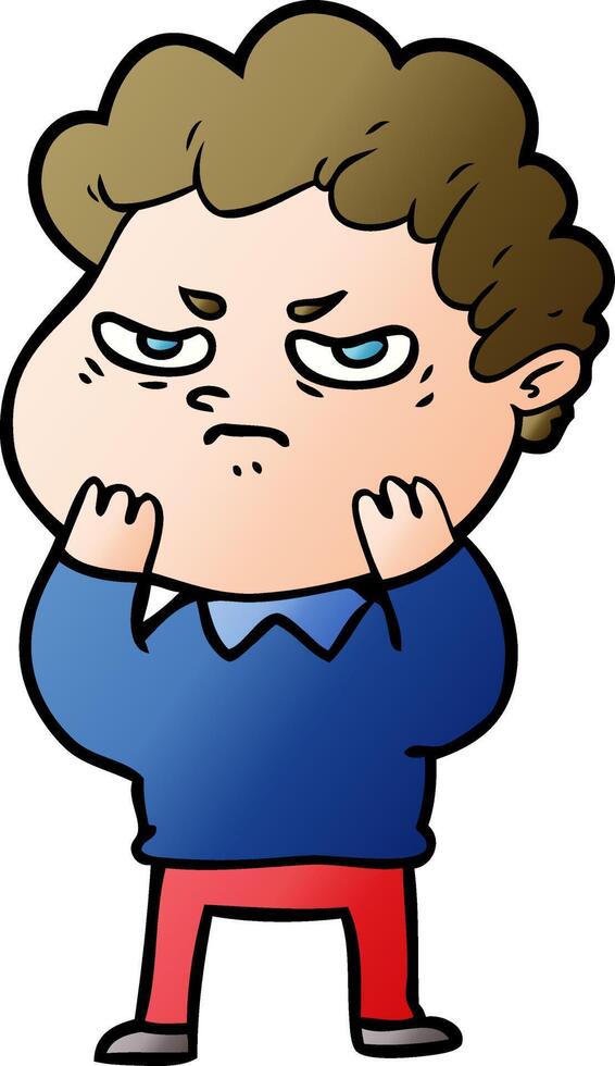 cartoon angry man vector