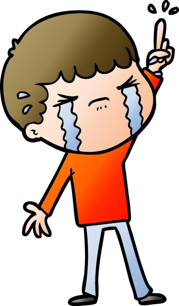 cartoon man crying vector
