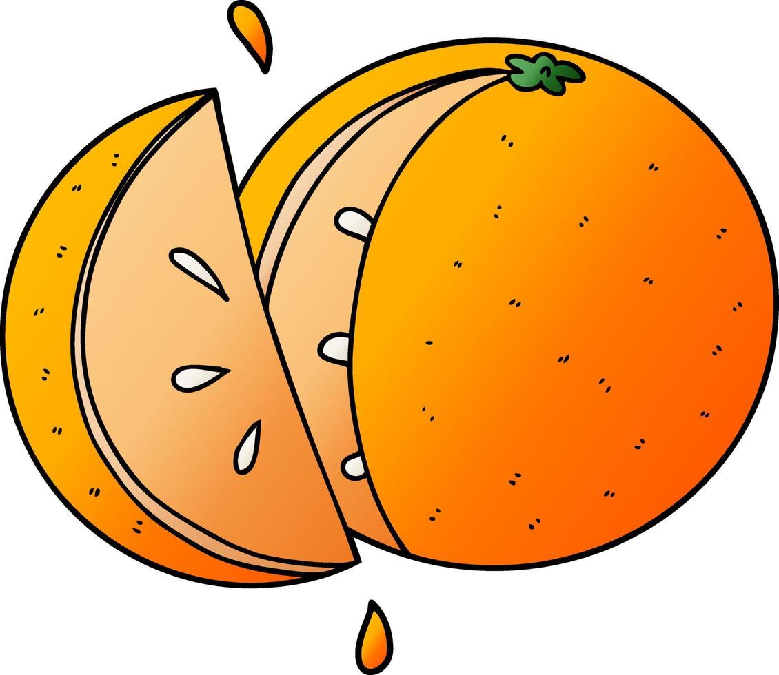 rodaja de naranja de dibujos animados vector