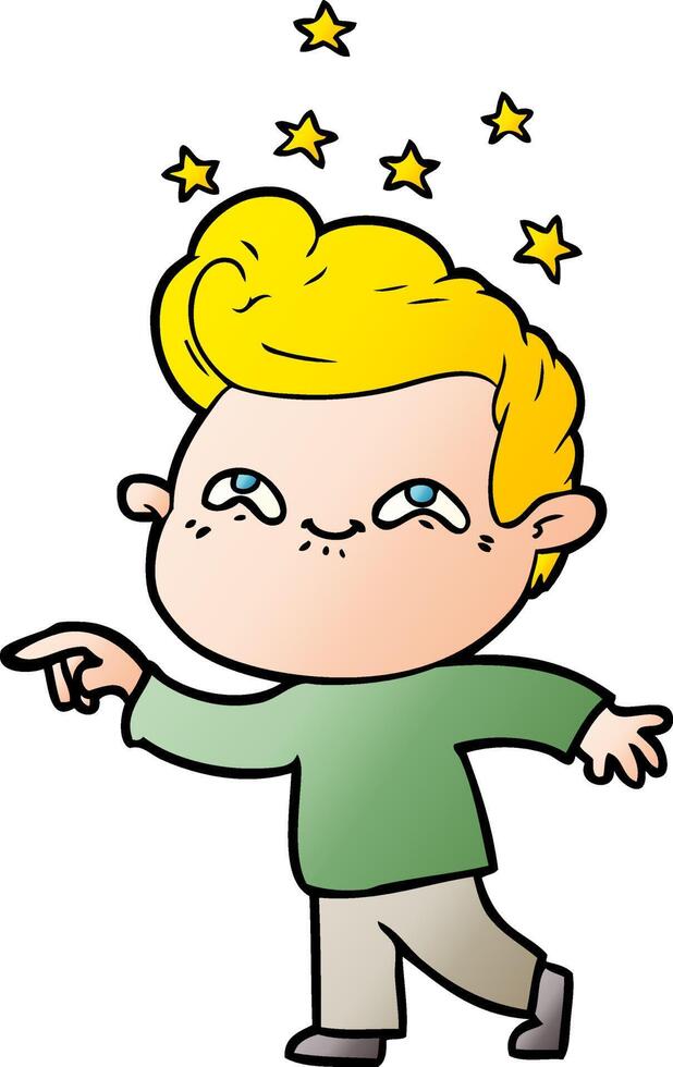 cartoon excited man vector