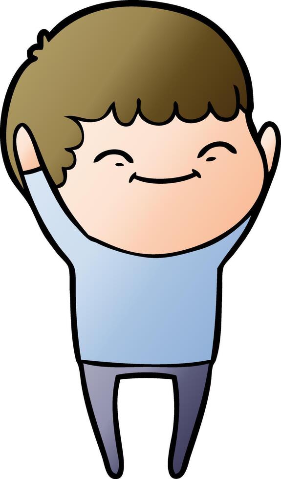 cartoon smiling boy vector
