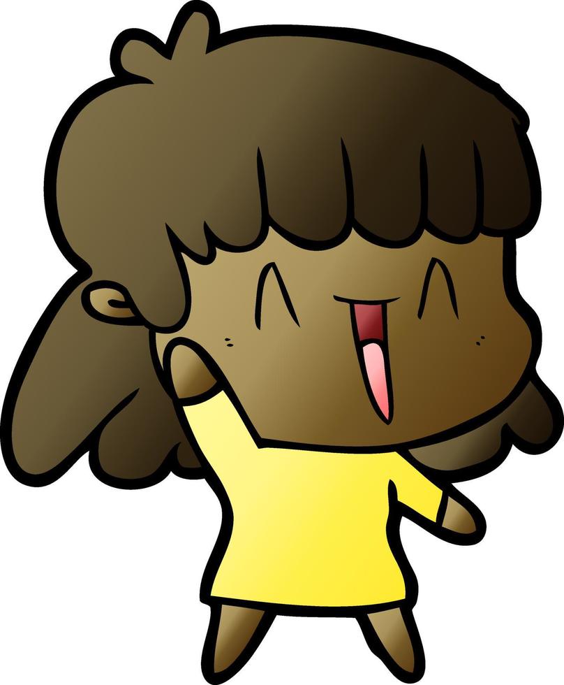 niña feliz de dibujos animados vector