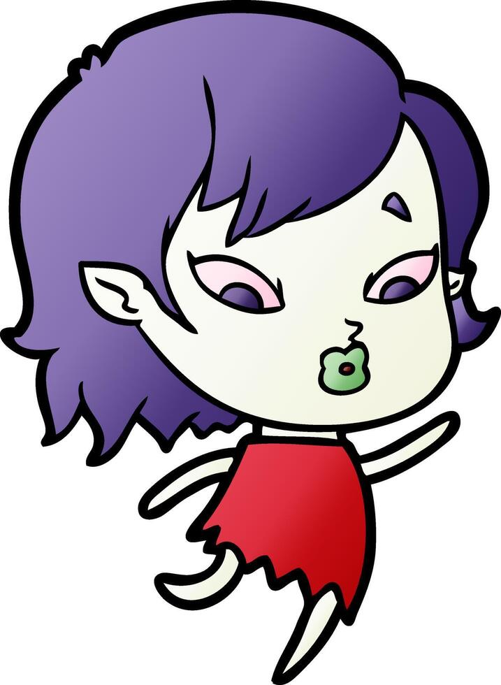 cute cartoon vampire girl vector