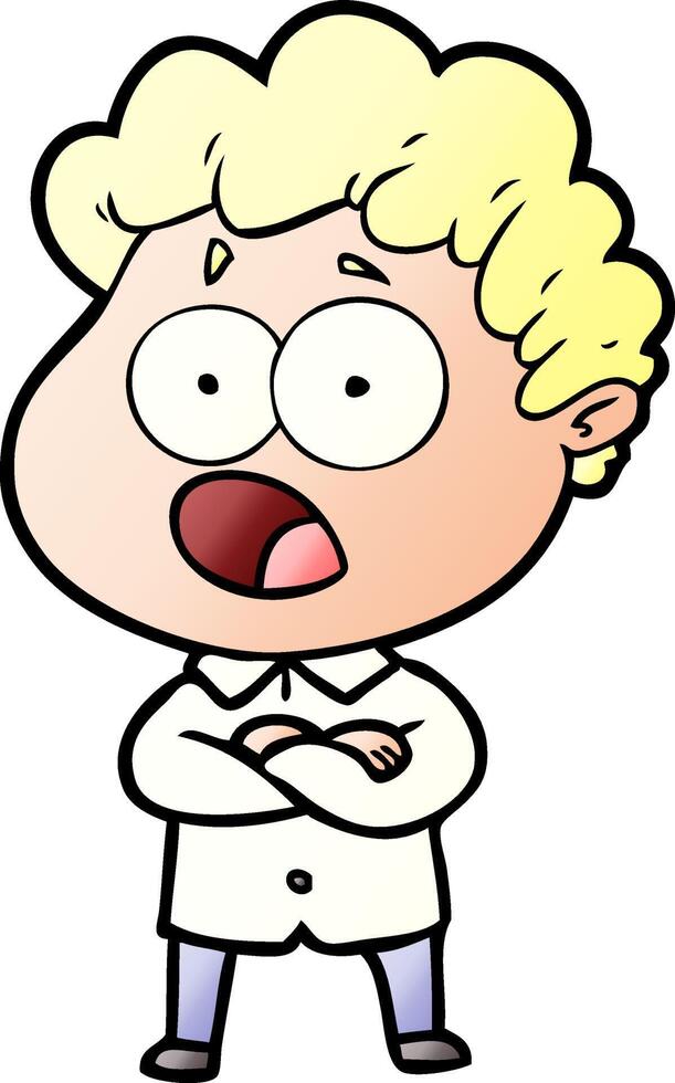 cartoon man gasping in surprise vector