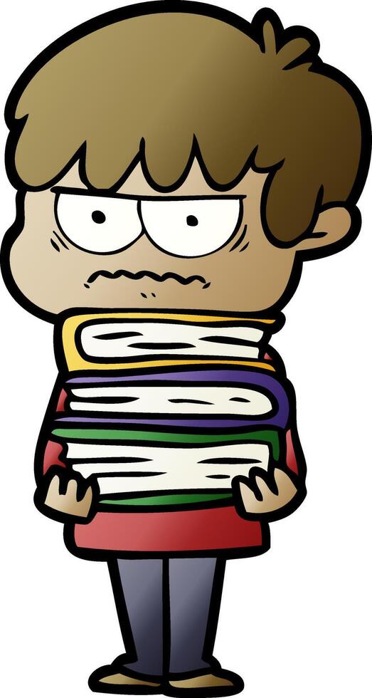 annoyed cartoon boy vector