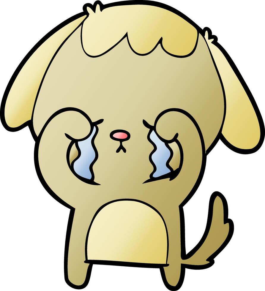 cartoon crying dog vector