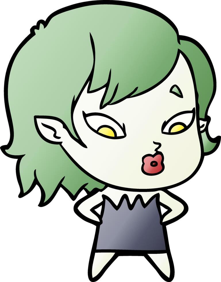 cute cartoon vampire girl vector