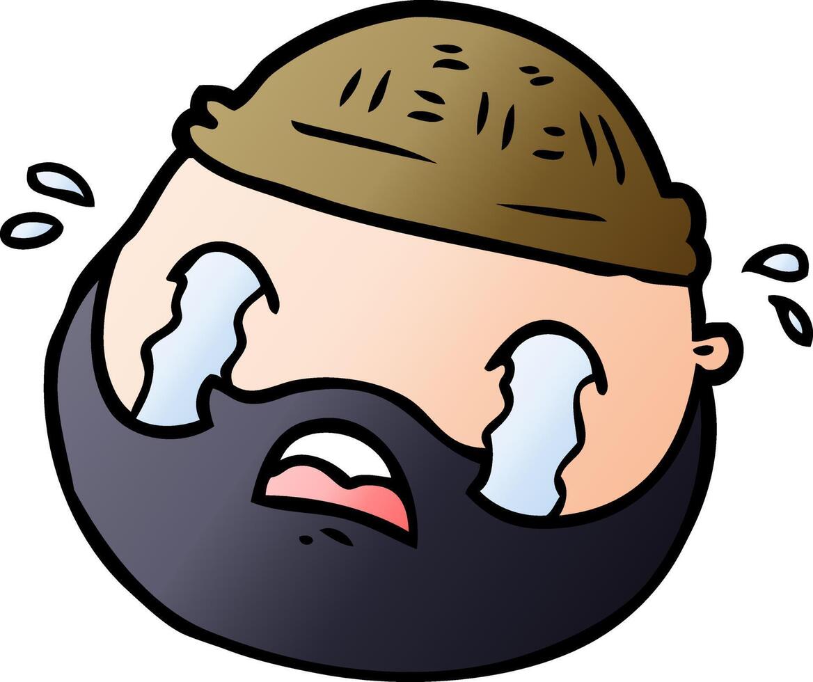 cartoon male face with beard vector