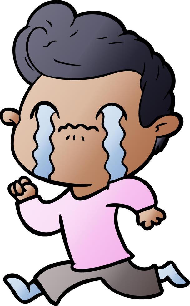 cartoon man crying vector
