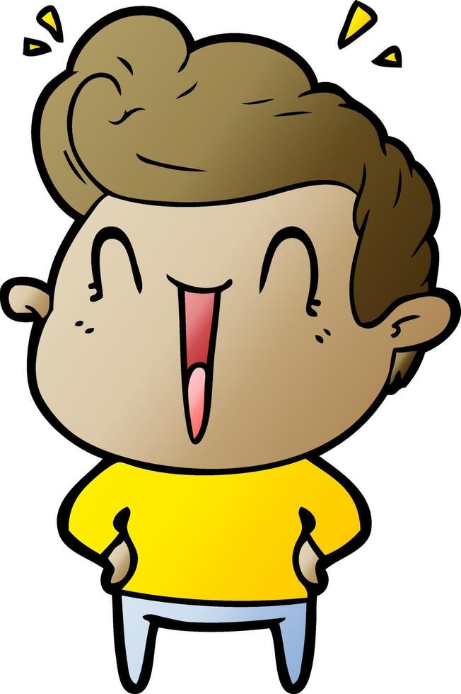 cartoon excited man vector