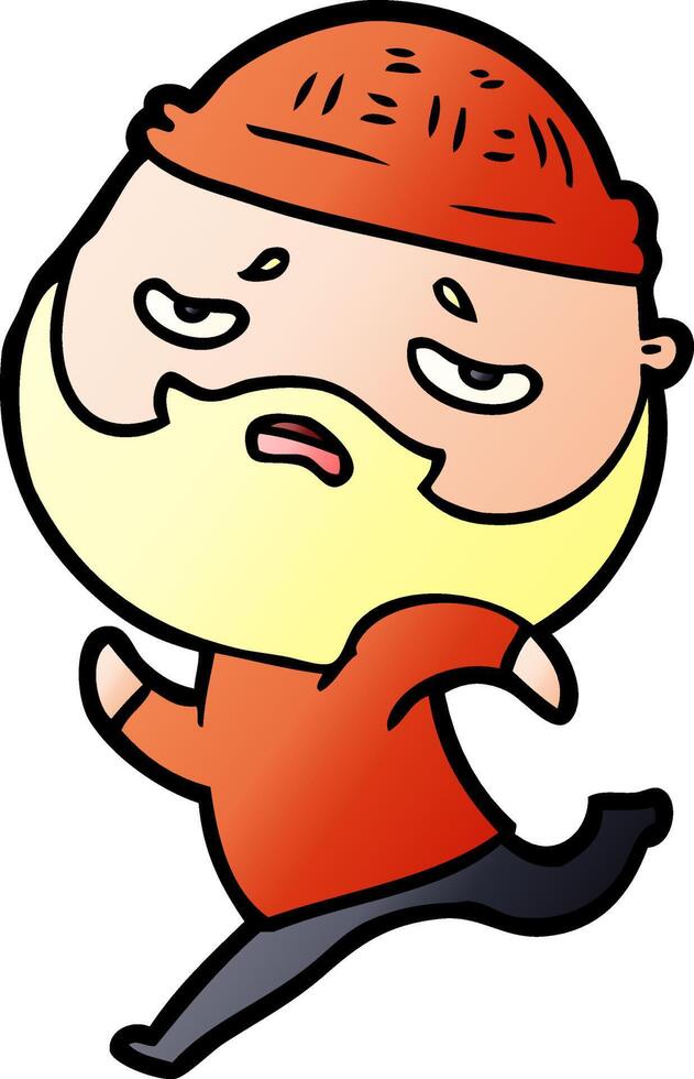 cartoon worried man with beard vector
