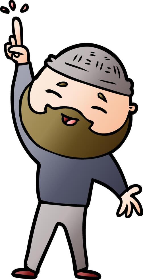 cartoon happy bearded man vector