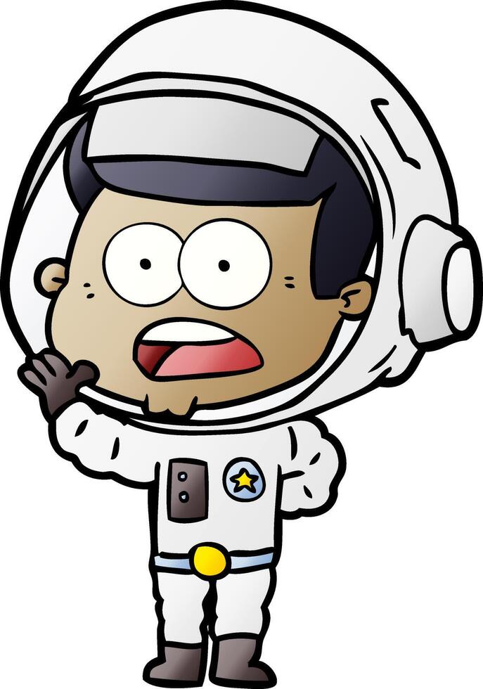 cartoon surprised astronaut vector