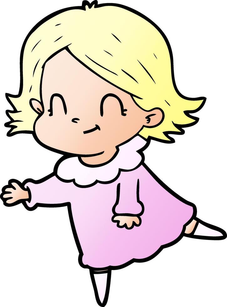 cartoon friendly girl vector