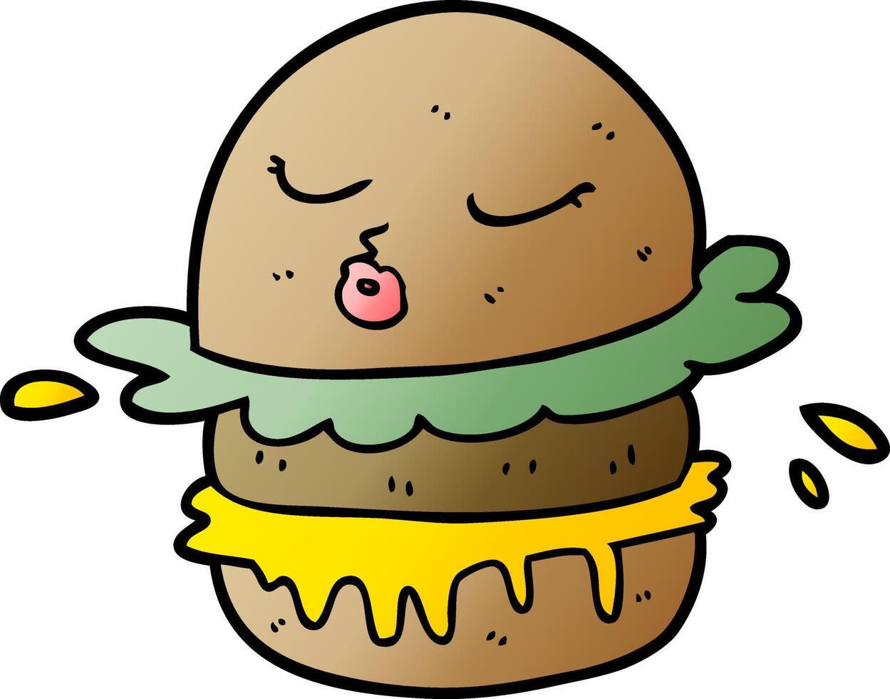 cartoon fast food burger vector