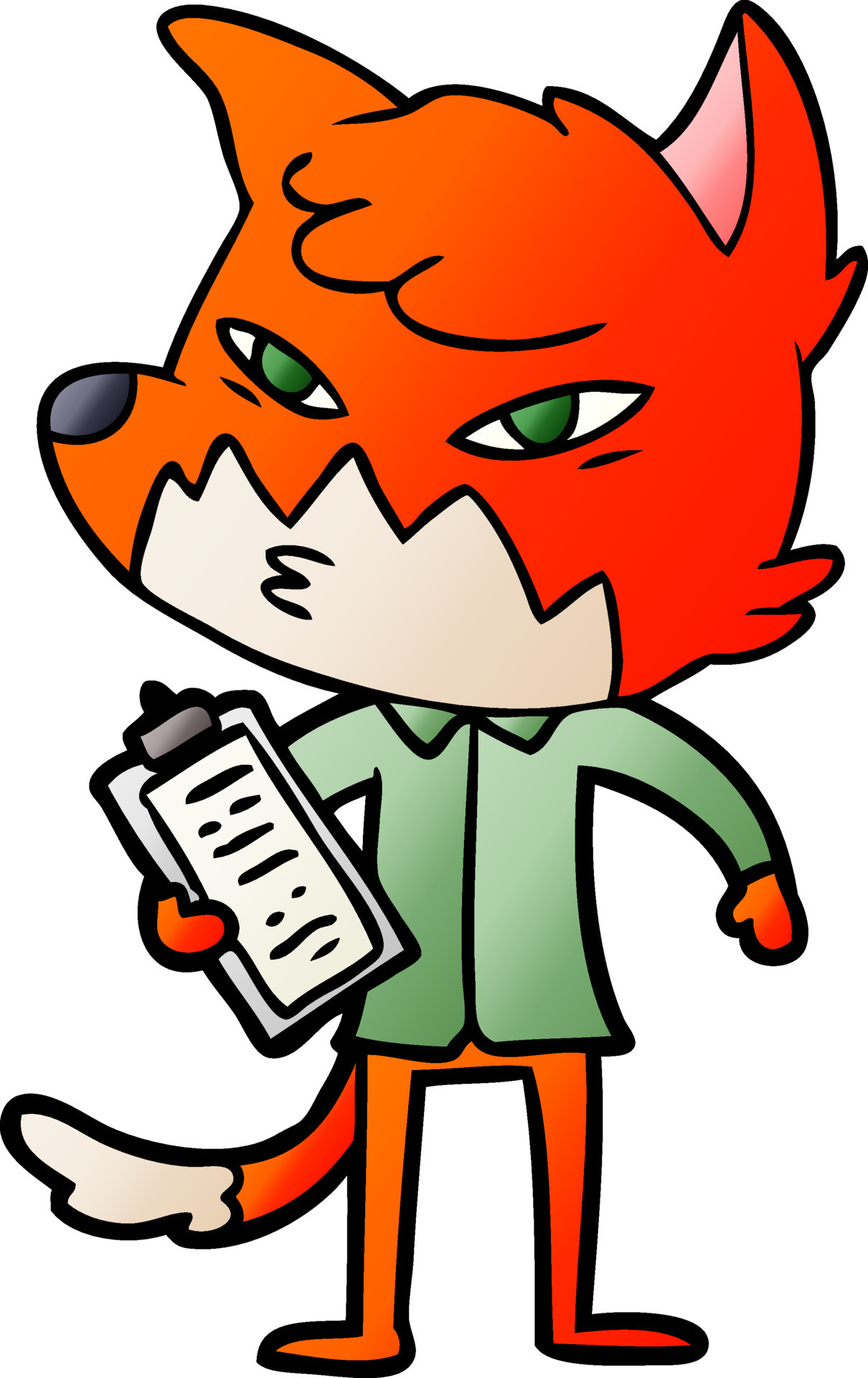 clever cartoon fox 12546148 Vector Art at Vecteezy