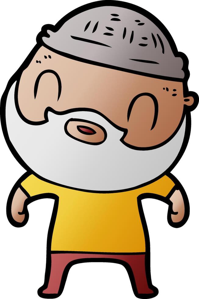 cartoon bearded man vector