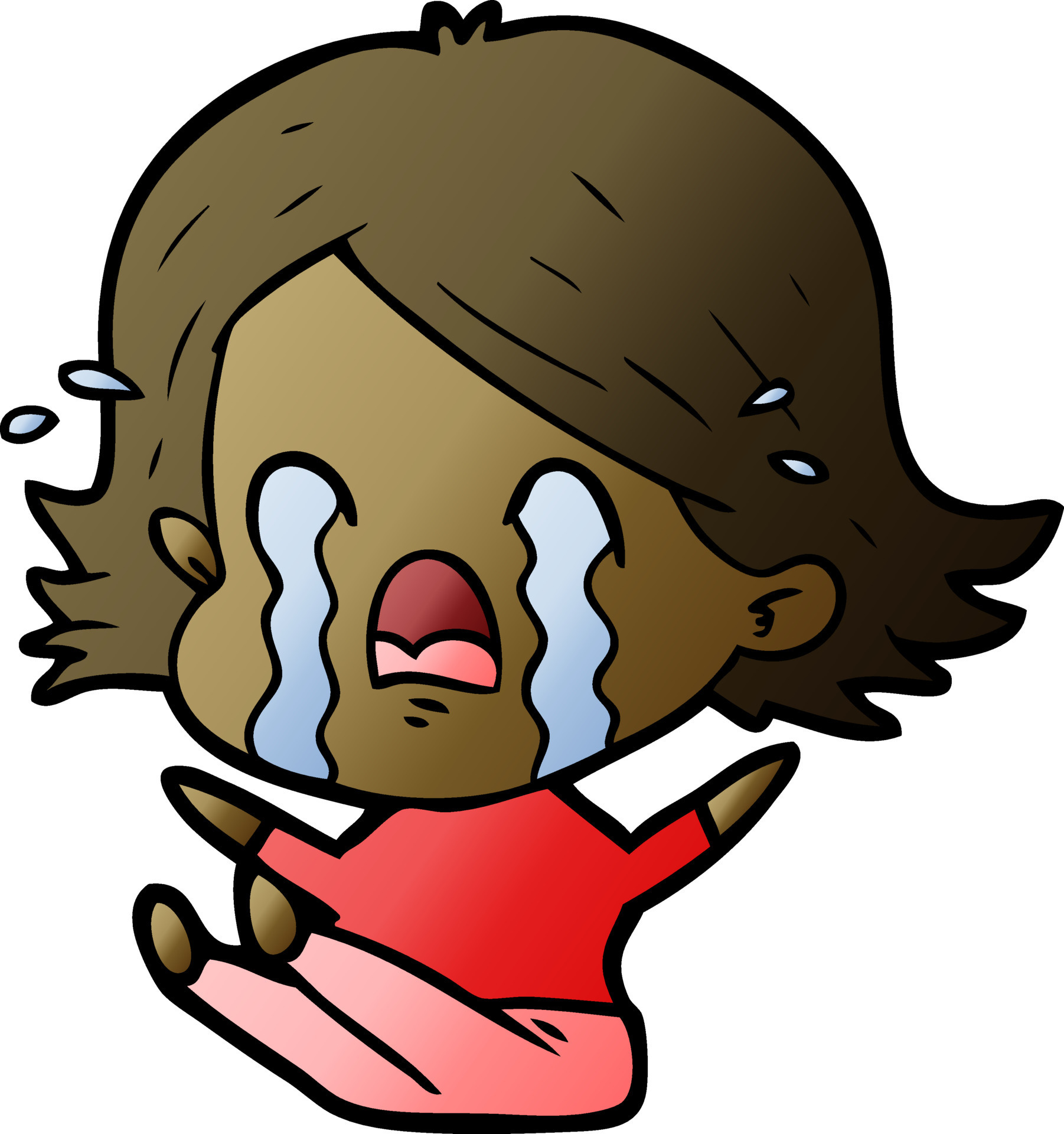 cartoon woman crying 12546203 Vector Art at Vecteezy