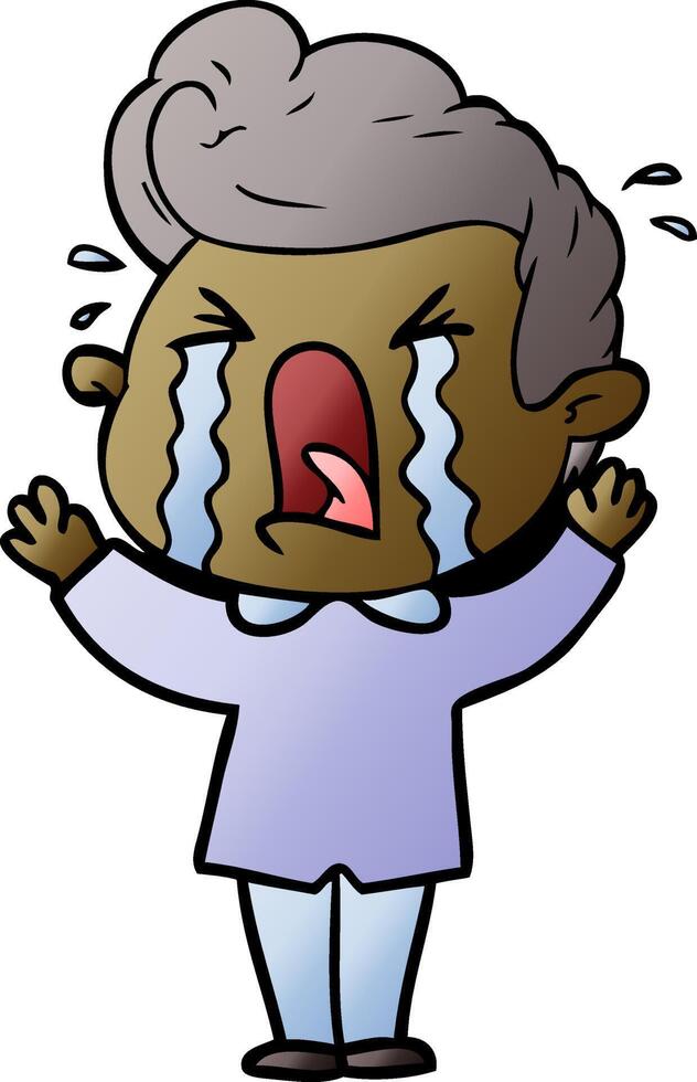 cartoon crying man vector