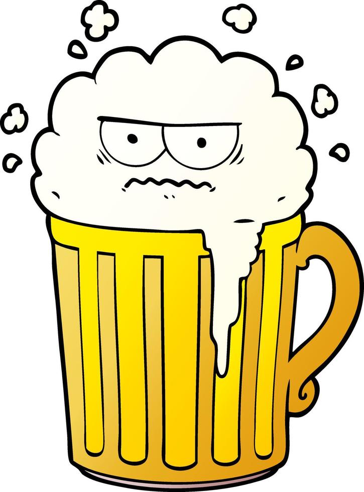 cartoon mug of beer vector