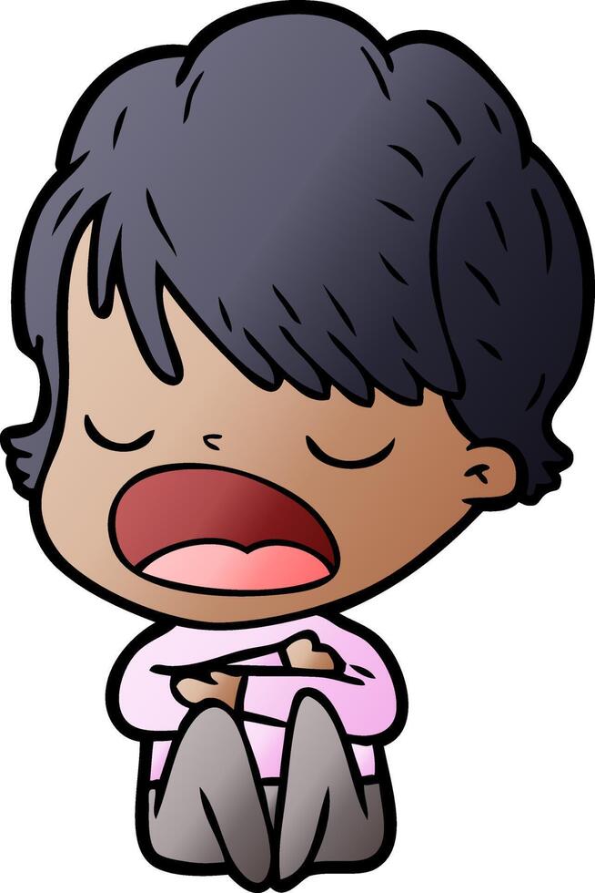 cartoon woman talking vector