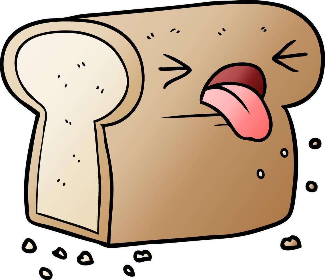 cartoon disgusted loaf of bread vector