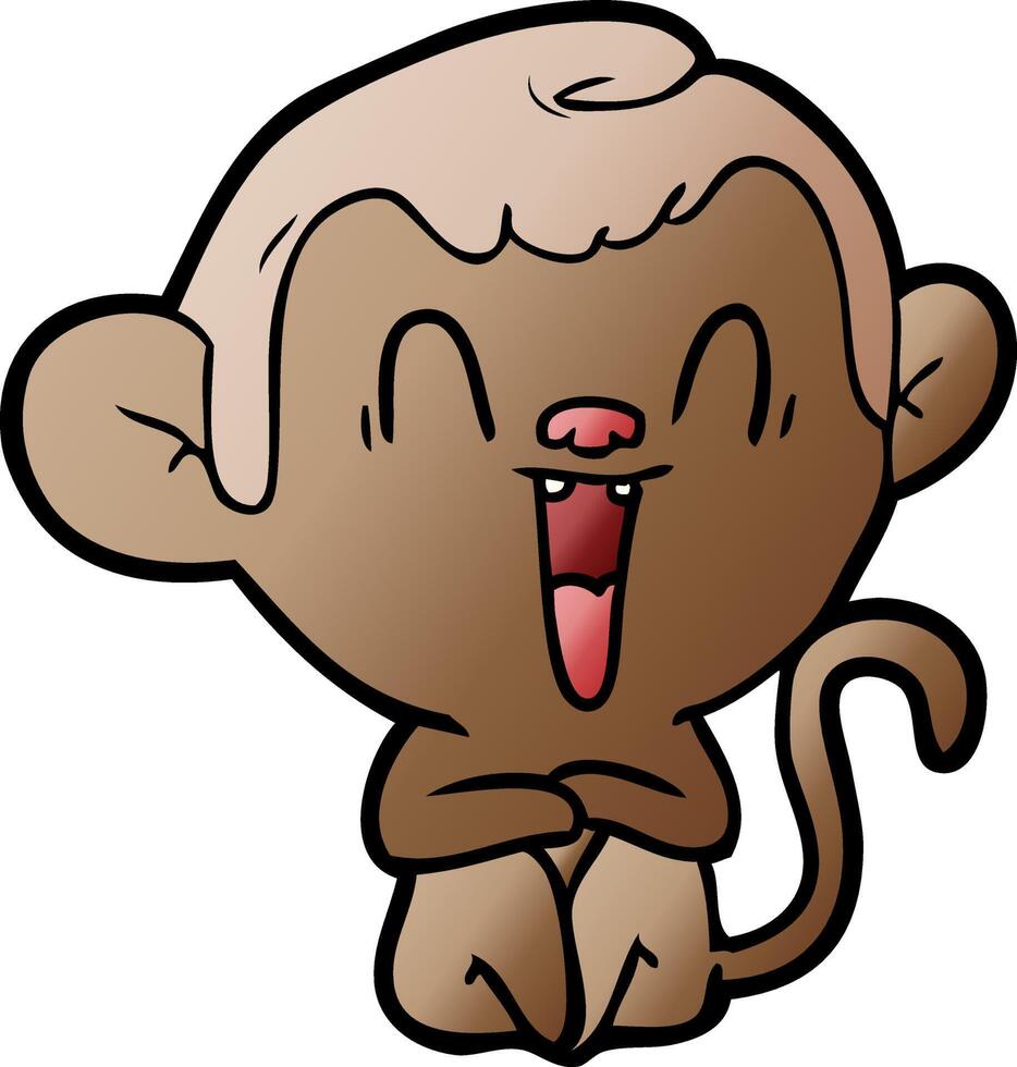 cartoon laughing monkey vector