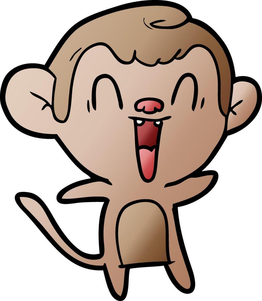 cartoon laughing monkey vector