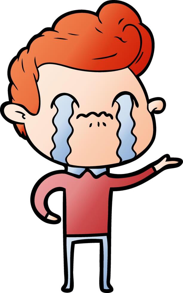 cartoon man crying vector